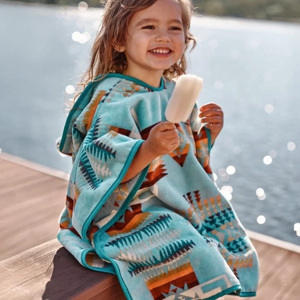 PENDLETON CHIEF JOSEPH NATIVE TRIBAL TERRY CHILD TODDLER HOODED BEACH BATH TOWEL